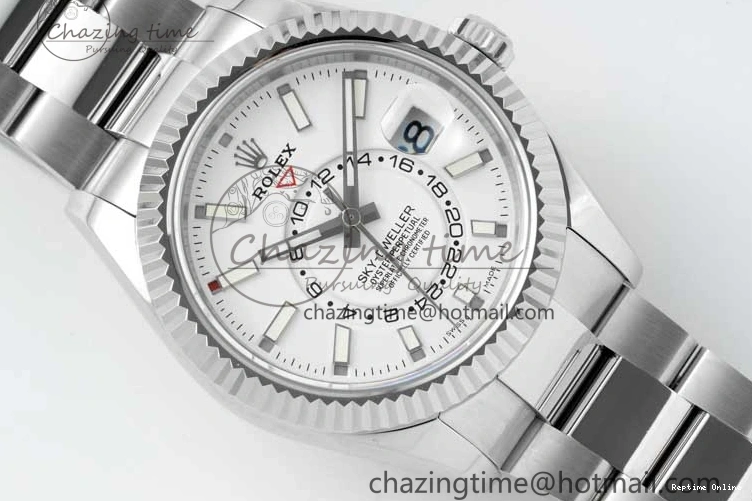 0124 Unisex Skydweller SS Noob Best Edition White Dial on SS Oyster Bracelet A23J 2288